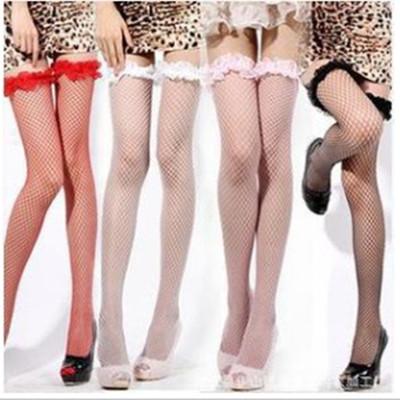 sexy women 1Pair New Women Girls Sexy Stockings Lace Top Hollow Fishnet Thigh High Stockings