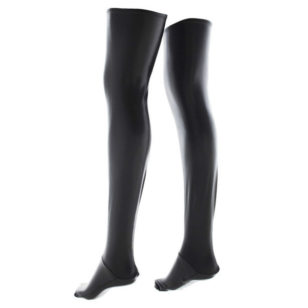 Patent leather socks Bright leather binding leggings Adult products flirting restraint pants Sexy clothes couple passionate love orgasm