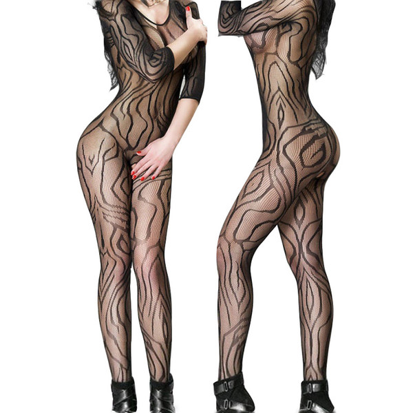 Sexy Siamese Sexy Open Mesh Clothing Fashion Explosions Pack Hip Hip Jacquard Sexy Underwear Tights One Size Fits All