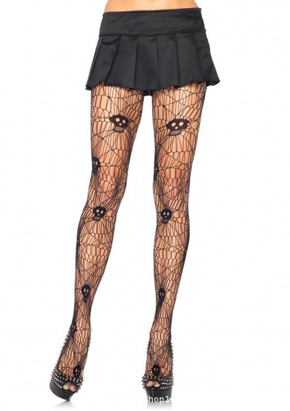 Hot Sexy Womens Cut Out Skull Skeleton Mesh Pantyhose Stockings Fetish Mistress Stylish Punk Erotic Wear