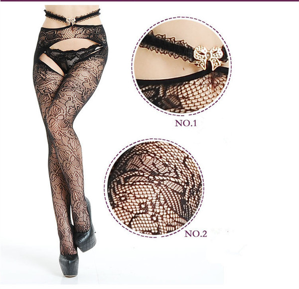 Fashionable sex appeal underwear Jacquard Anti-Slip mesh socks temptation lace lace silk stockings