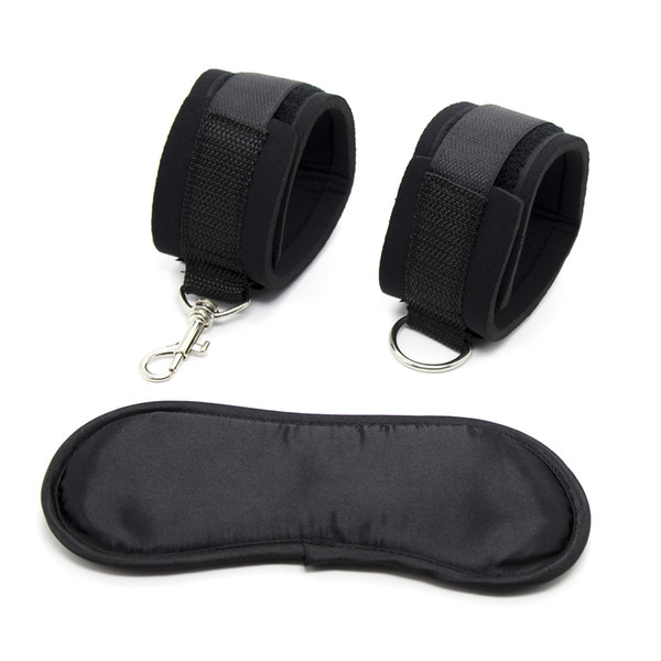 2piece/set Bdsm Sex Toys for Woman Black Handcuffs Gay Fetish Mask Slave Bondage Restraints Sets Couples Adult Games Cock Ring