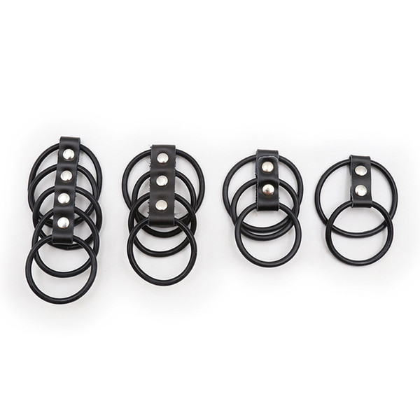 4pcs/set Bdsm Men Sex Toys for Couples Penis Enlargement Black Penis Ring Erotic Toys Time Delay Premature Ejaculation Gay Fetish Adult Game