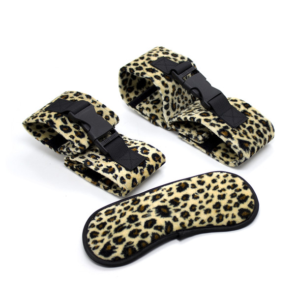 Bdsm Sex Toys for Woman Handcuffs Gay Fetish Mask Ankle Cuffs Leopard Print Bondage Restraints Sets Couples Adult Games Cock Ring 3Pcs/set