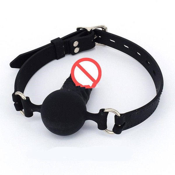 Sex Toys Open Mouth Gag Silicone Ball penis Gag Bondage Restraints Ring Gag Adult Game Oral Fixation BDSM Stuffed Slave for Couples