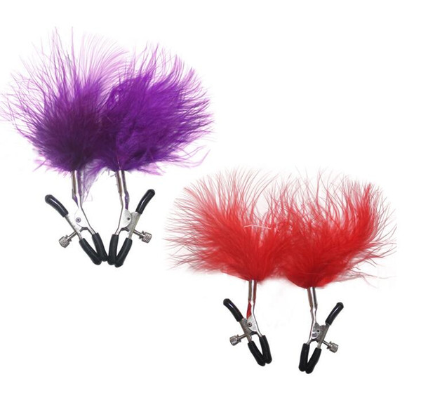 Adult products, husband and wife flirting, binding, fun, color feather feather clip, alternative toy underwear.