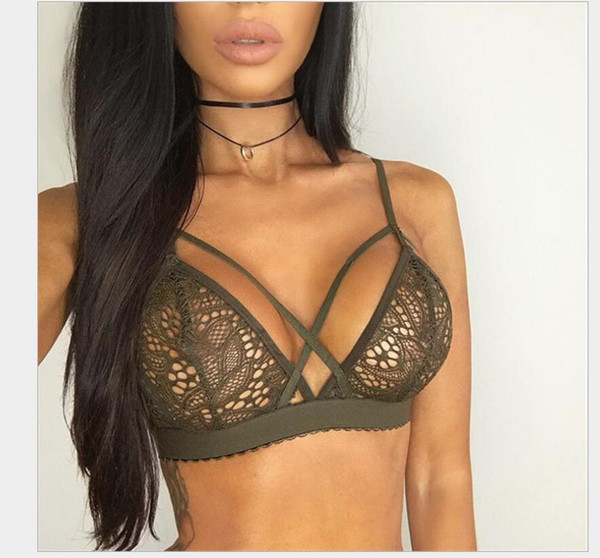 Heyoungirl 2017 Sexy Bustiers Women Lace Hollow Out Bras Solid Wrappe Fashion Femme Chest Crop Bra S M L XL