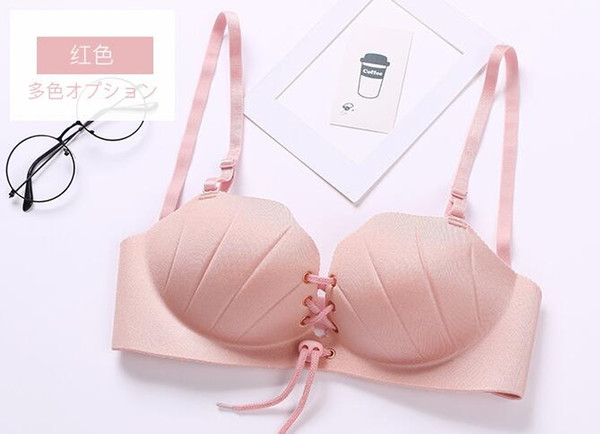 2018 Women Sexy Push Up Mermaid Bra No Steel Shell Chest Paste Silicone Strap Women Bra Adjustable Underwear Free ship