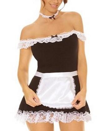 Sexy lingerie lace off shoulder french costume maid sexy women cosplay party dress exotic apparel sexy costumes erotic KY202.