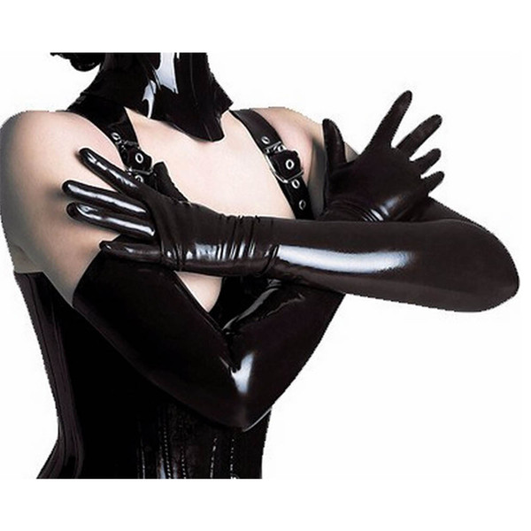 100% pure latex 3D moudl fetish opera long gloves rubber moulded seamless latex