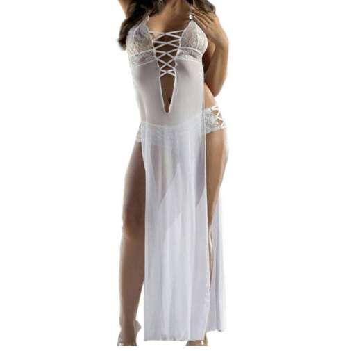 Fashion Women Sexy Bandage Long Temptation Sexy Underwear lingerie sexy hot erotic Nightdress Halter plus size lingerie Underwea