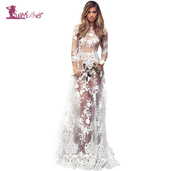 Lurehooker 2017 Sexy Lingerie Hot Cosplay White Bride Wedding Dress Uniform Embroidery Lace Erotic Underwear Floor Length Dress Y1892909