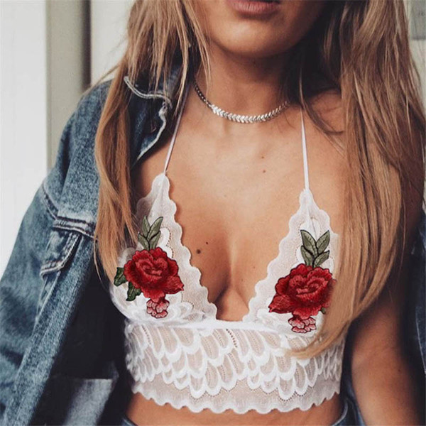 Hot sexy Lady Women Underwear Unpadded Up Embroidery Lace Flower Bra Brassiere Bra Bandage Ultrathin Bra