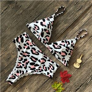 DHL-Swimwear Bikini Summer Leopard Print High Waist Swimsuit For Woman Condole Belt Suit Five Colors Sexy Fashion Wholesale