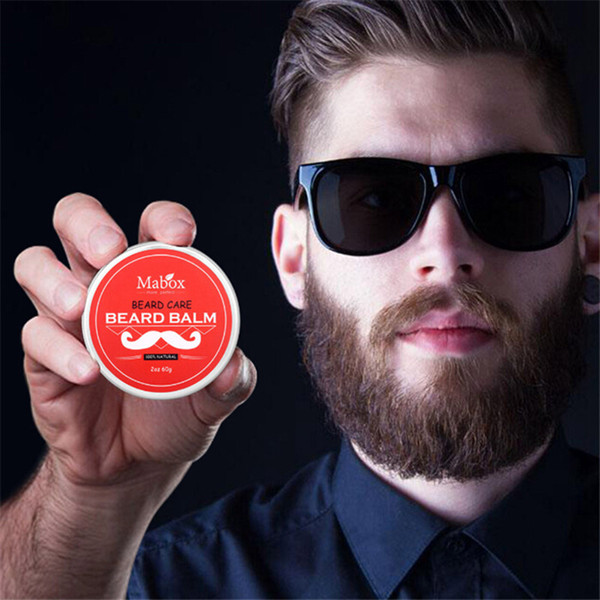 Mabox Natural Beard Care Beard Balm For Gentlemen 60g Natural Organic Moustache Wax For Whiskers Smooth Styling