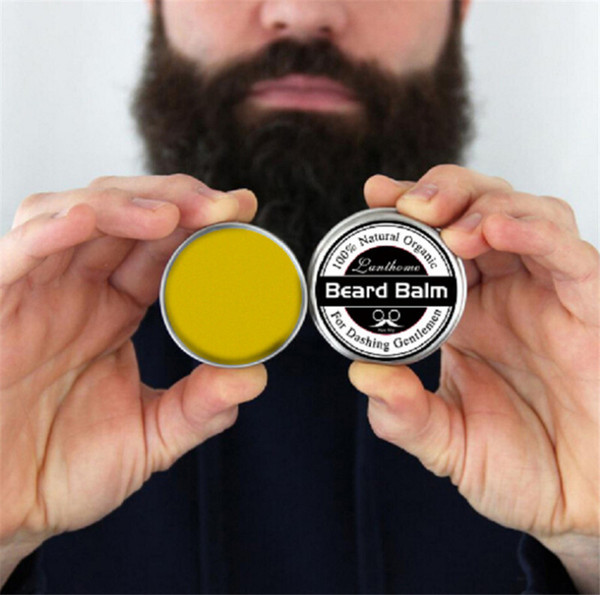 New Arrival Lanthame 100% Natural Organic Beard Conditioner Beard Balm For Dashing Gentlemen 30g Moustache Wax For Whiskers Smooth Styling