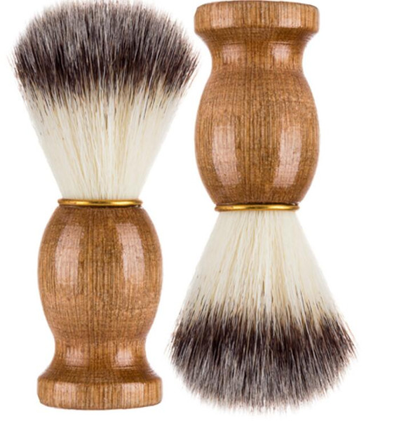 Superb Barber Salon Shaving Brush Brown Handle Blaireau Face Beard Cleaning Men Shaving Razor Brush Cleaning Appliance Tools