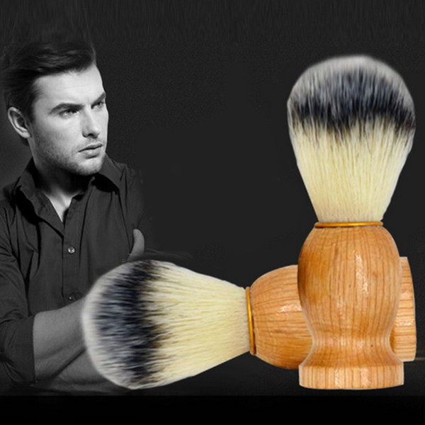 2018 Barber Hair Shaving Razor Brushes Natural Wood Handle Nylon Bristle Beard Brush For Men Best Gift Barber Tool Factory Price DHL Ship