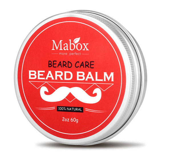 New Arrival Mabox Natural Beard Care Beard Balm For Gentlemen 60g Natural Organic Moustache Wax For Whiskers Smooth Styling Hot Sale