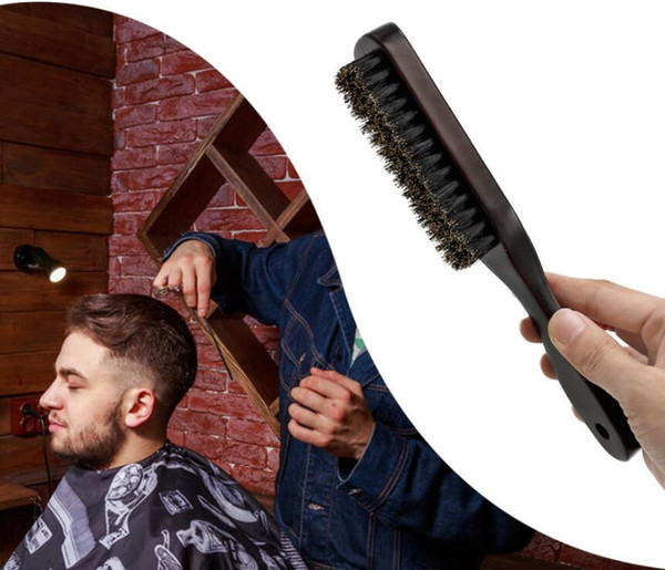 Wood Handle Boar Bristle Cleaning Brush Hairdressing Men Beard Brush Anti Static Barber Hair Styling Comb Shaving Tools 100Pcs