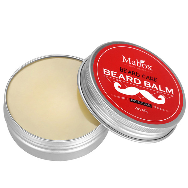 Mabox Natural Beard Conditioner Beard Balm For Gentlemen 60g Natural Organic Moustache Wax For Whiskers Smooth Styling DHL 3006086