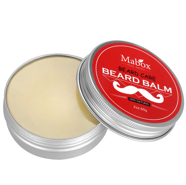 Mabox Natural Beard Care Beard Balm For Gentlemen 60g Natural Organic Moustache Wax For Whiskers Smooth Styling DHL Free Shipping