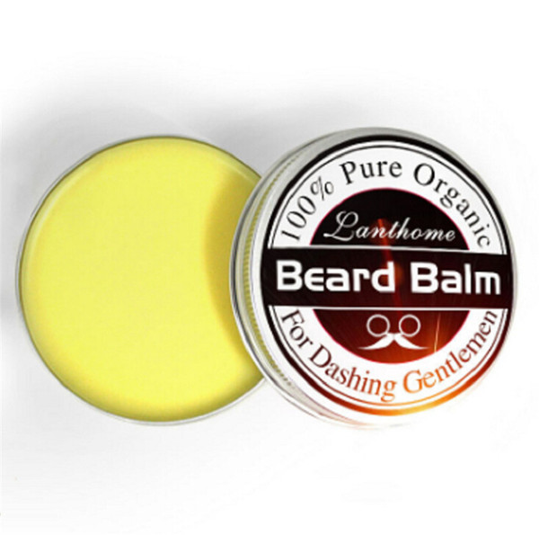 Lanthame 100% Natural Organic Beard Conditioner Beard Balm For Dashing Gentlemen 30g Moustache Wax For Whiskers Smooth Styling