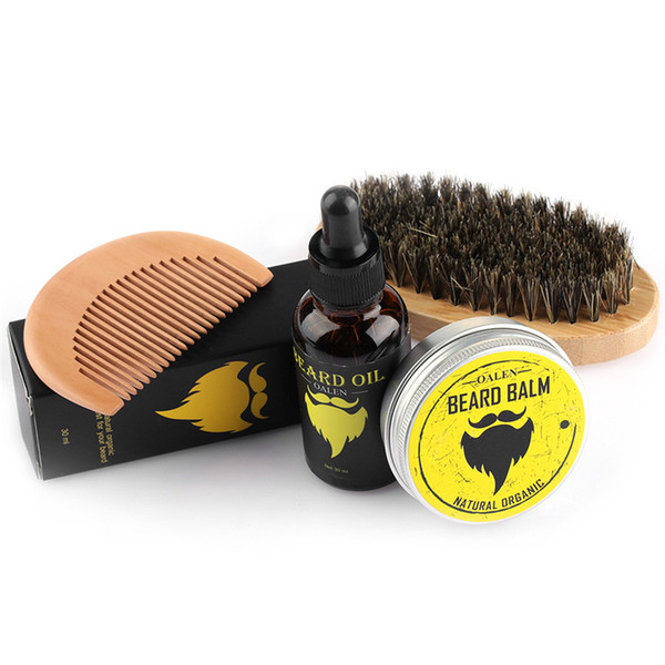 Moustache Bread Comb Brush Shaving Moustache Cream Beard Oil Kit with Storage Bag Hair Combs Storage Bag Hair Brushes for Men Cleaning Tools