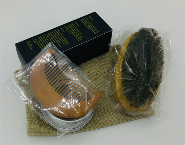 For Men Moustache Cream Beard Oil Kit with Moustache Bread Comb Brush Storage Bag Hair Combs Storage Bag Hair Brushes Shaving Cream