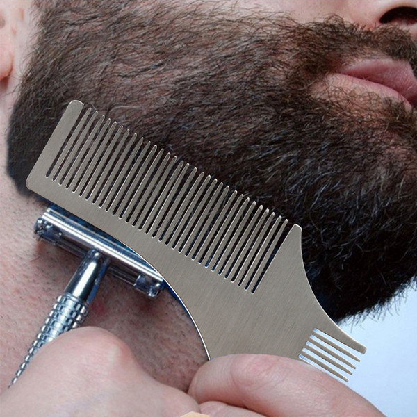 Beard styling comb Double-side beard Brush Stainless steel Right angle Shaving Comb for men Styling Tools