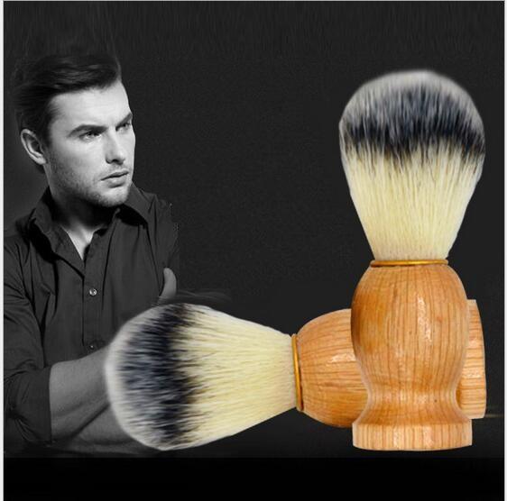 New Barber Hair Shaving Razor Brushes Natural Wood Handle Beard Brush For Men Best Gift Barber Tool