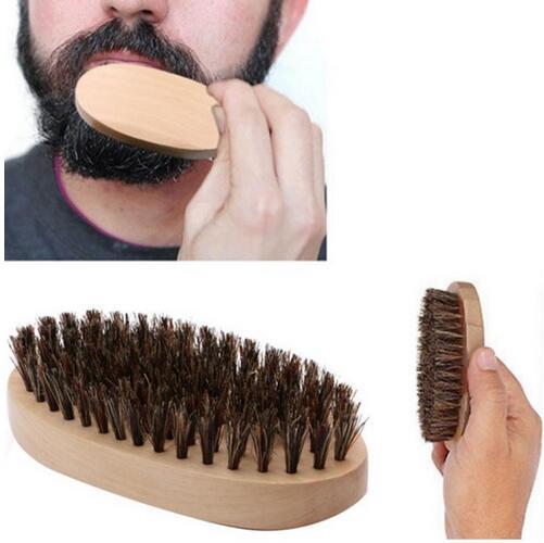 Beard Brush Men's Fashion Boar's Hair Brushes Beard Mustache Brush Nature beech Wood Handle Bristle Comb Beauty Care Tools