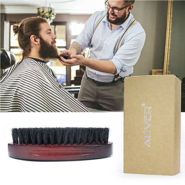 High Quality Black Boar Beard Bristle Hair Brush Comb Moustache Beard Styling Tool Beard Care For Mature Man