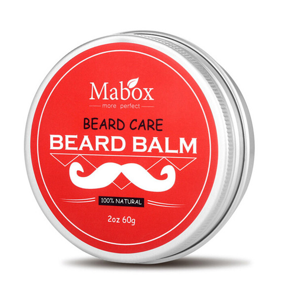 High Quality Mabox Natural Beard Conditioner Beard Balm For Gentlemen 60g Natural Organic Moustache Wax For Whiskers Smooth Styling