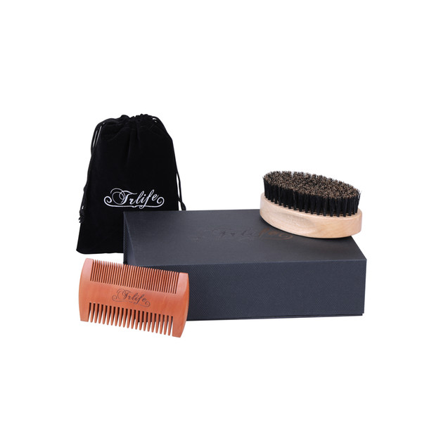 Beard Shaping Template Grooming Kit Best Beard Brush & Comb Kit for Men Beard / Mustache 2018 Brush Boar Bristle Comb