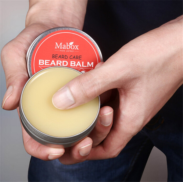 New Arrival Mabox Natural Beard Care Beard Balm For Gentlemen 60g Natural Organic Moustache Wax For Whiskers Smooth Styling