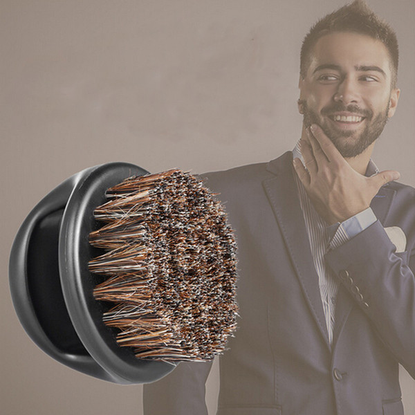 Ring Beard Brush Horse Bristle Hair Head Brush Men's Beard Clean Finger Shaving Portable Face Care Beard-care Cleaning Brush Wholesale