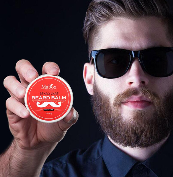 High Quality Mabox Natural Beard Conditioner Beard Balm For Gentlemen 60g Natural Organic Moustache Wax For Whiskers Smooth Styling DHL