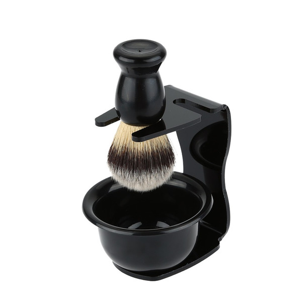 3 In 1 Shaving Soap Bowl +Shaving Brush+ Shaving Stand Bristle Hair Shaving Brush Men Beard Cleaning Tool Gift