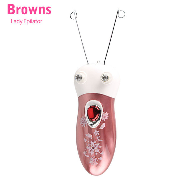 Browns Lady Electric Epilator Cotton Thread Body & Face Hair Removal for Smooth Skin Fashionable Butterfly Design Depilator 305A