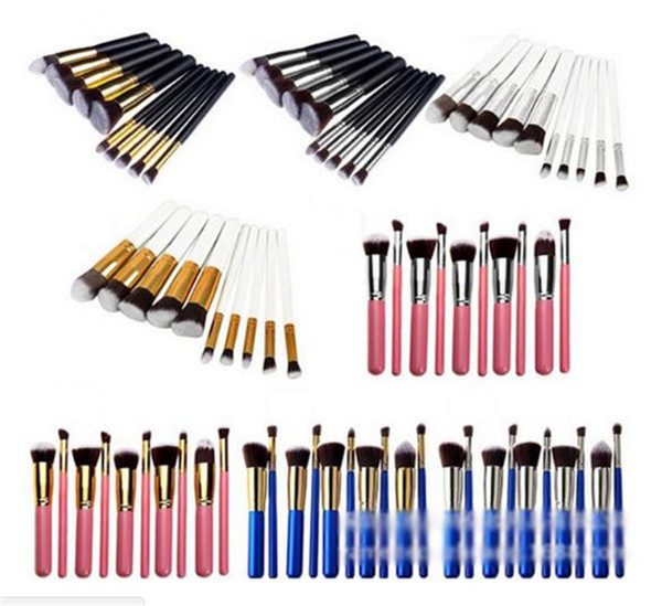 10pcs Kabuki Makeup Brushes SGM 10pcs Professional Cosmetic Brush Kit Nylon Hair Wood Handle SGM Makeup Brushes Eyeshadow Foundation Tools