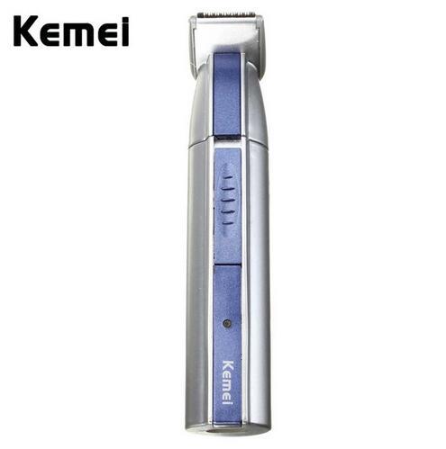 KEMEI 2 In 1 Rechargeable Electric Nose Hair Trimmer Portable Mini Nose Hair Trimmer Cleaner Sideburn Trimmer Clipper KM-3300