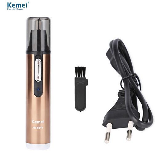 Kemei KM-6619 Electric Nose Trimmer Shaver Washable Rechargeable Single Blade Nose Hair Trimmer Razor Cleaner Hair Styling Tool