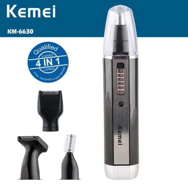 Kemei KM-6630 4 in 1 Professional Electric Rechargeable Nose and Ear Hair Trimmer Face Hair Trimmer With Temple Cut For Men