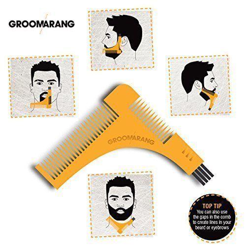 GROOMARANG Beard Symmetry Styling & Shaping Template Comb Trimming Facial Hair