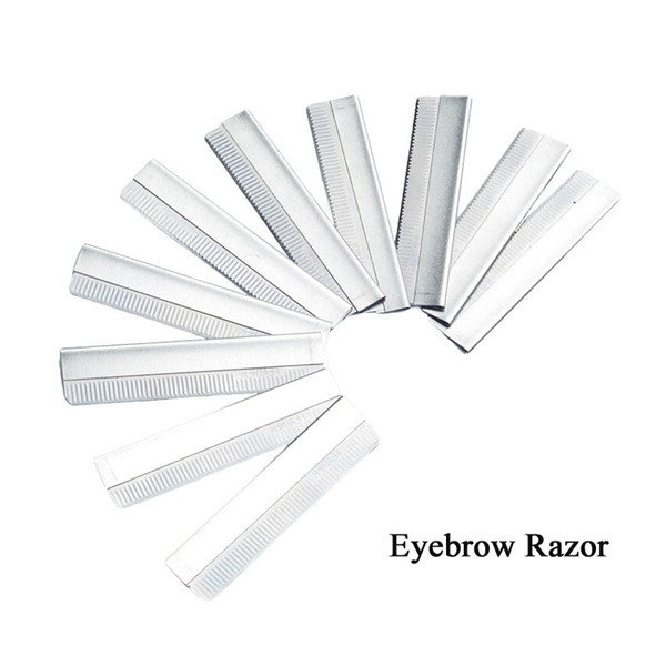 Wholesale 10pcs/lot Eyebrow Razor Stainless Steel Microblading eyebrow trimmer Brow Shaving Trimmers Make Up Tools Free Shopping