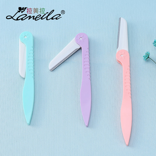 LAMEILA 3pc Colorful Eyebrow Trimmer Safe Makeup Knife Eyebrow Blades Face Hair Removal Scraper Shaver Makeup Beauty Tools