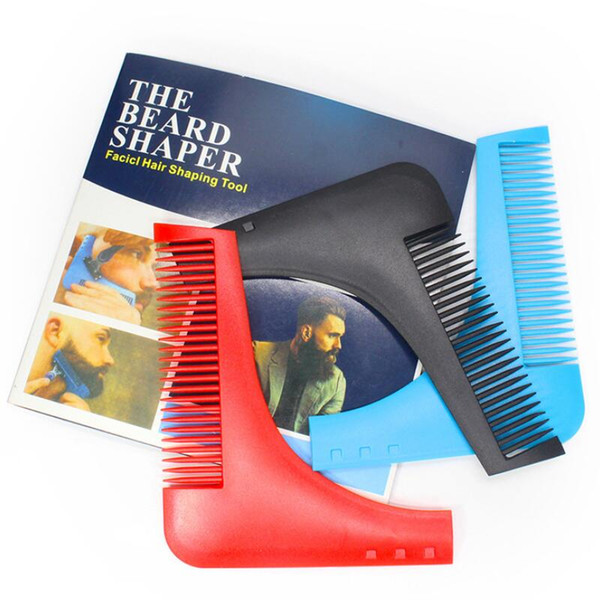 Bro Beard Shaping Tool Beard Trim Template Hair Cut Molding Beard Modelling Combs For Men Free Shipping LX3084