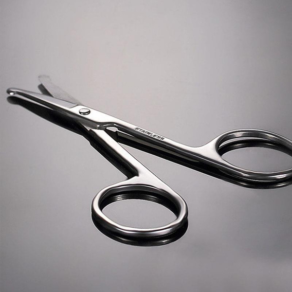 Brand New Stainless Steel Facial Mustache Nose Ear Hair Remover Scissors Trimmer Round Tips Beauty Tools