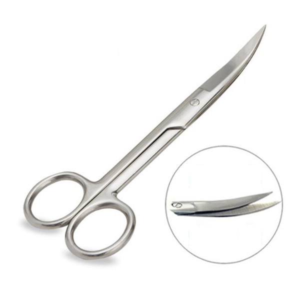 New Large Elbow Head Scissors Stainless Steel Eyebrows Cut Scissors Nose Hair Scissors Tailoring Shears Trimmers Tools